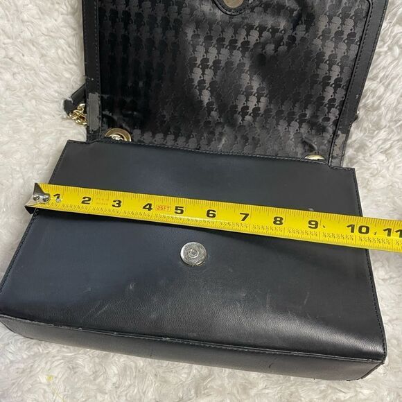 Karl Lagerfeld Purse Womens Black Quilted Shoulder Bag Gold tone Chain Strap - Picture 10 of 16